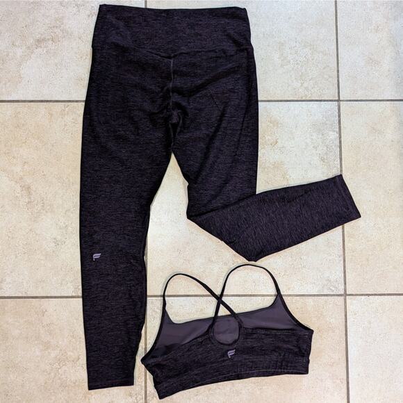 Fabletics Heather Flex Leggings and Bra set - Dark Purple - Picture 2 of 7